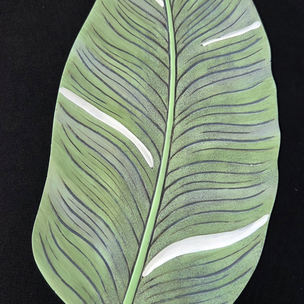 Green Leaf Vanity Tray/ Decor
